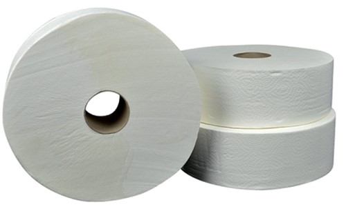Toiletpapier Cleaninq T1 jumbo groot 6x380m wit 6 Rol-1
