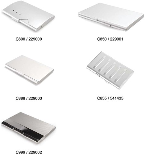 Visitekaartdoos metaal chrome 1 Stuk-2