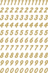 Etiket HERMA 4151 8mm getallen 0-9 goud op transp 2 Vel