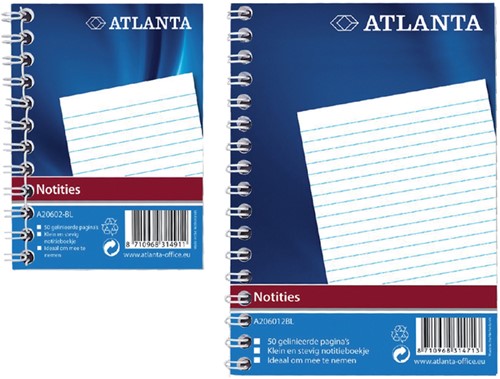 Notitieboek Djois Atl A6 lijn 100blz zijspiraal 1 Stuk