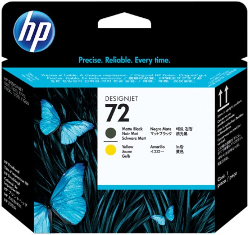 Printkop HP C9384A 72 geel + mat zwart 1 Stuk