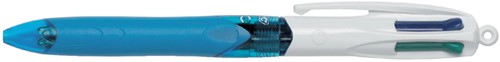 Balpen Bic 4kleuren grip M lichtblauw 1 Stuk