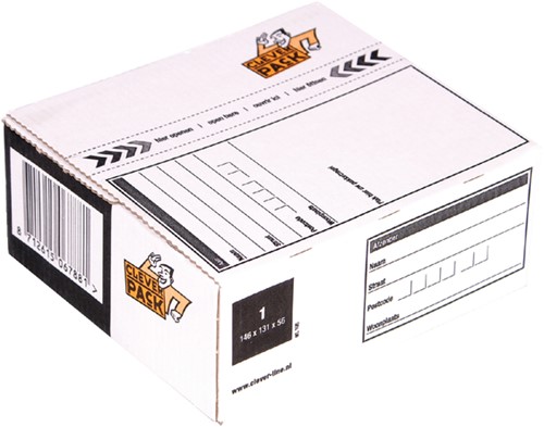 Postpakketbox 1 CleverPack 146x131x56mm 25st wit 25 Stuk