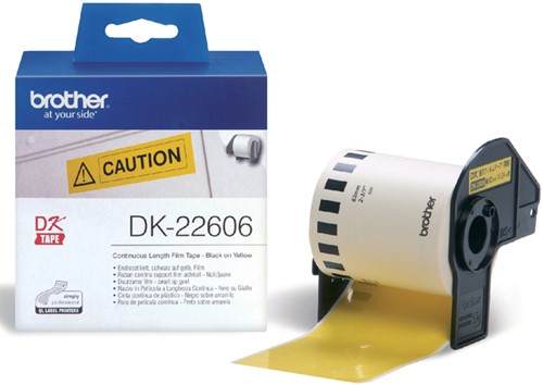 Etiket Brother DK22606 doorlopend 62mm 15m geel 15 Meter