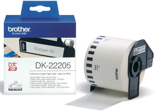 Etiket Brother DK22205 doorlopend 62mm 30m wit 30 Meter