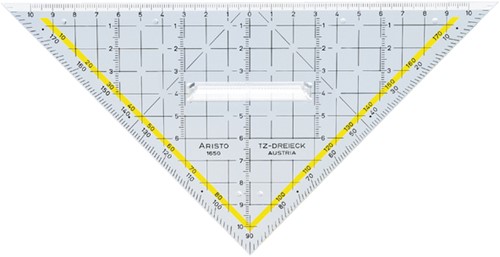Geodriehoek Aristo 1650/2 met greep 225mm 1 Stuk
