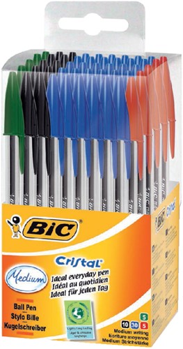 Balpen Bic Cristal tubo 50 M assorti 1 Stuk-2