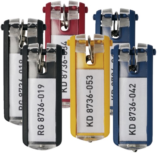 Sleutellabel Durable met ring assorti 6 stuks 6 Stuk