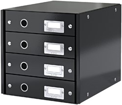 Ladenkast Leitz WOW Click Store 4 laden zwart 1 Stuk