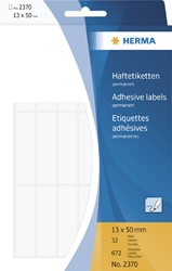 Etiket HERMA 2370 13x50mm wit 672stuks 32 Vel