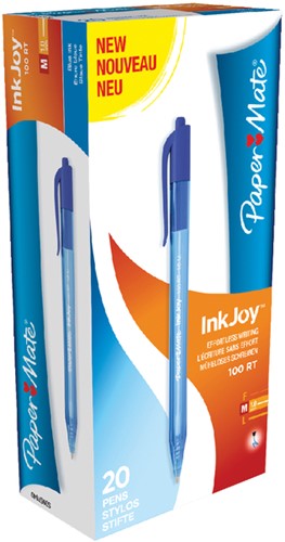 Balpen Papermate Inkjoy 100 RT M blauw 1 Stuk-3