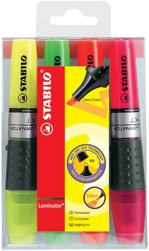 Markeerstift STABILO Luminator XT 71/4 4st assorti 4 Stuk