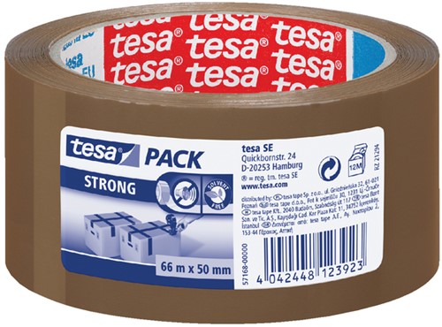 Verpakkingstape tesapack Strong 66mx50mm PP bruin 1 Rol