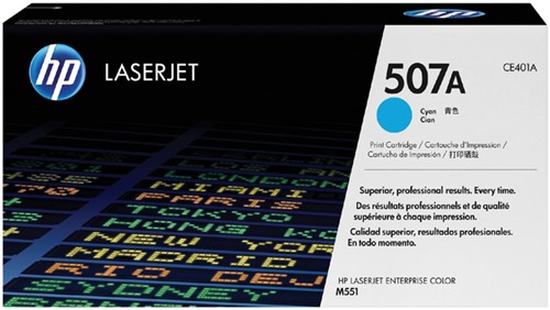 Tonercartridge HP CE401A 507A blauw 1 Stuk