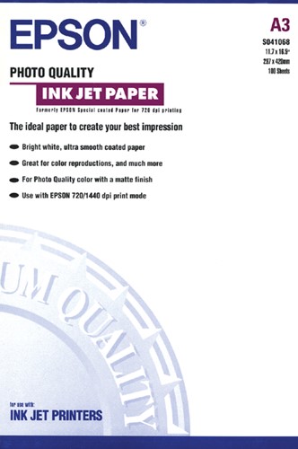 Inkjetpapier Epson S041068 A3 104gr 100 Vel