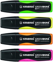 Markeerstift STABILO GREEN BOSS 6070/4 4st assorti 4 Stuk-2