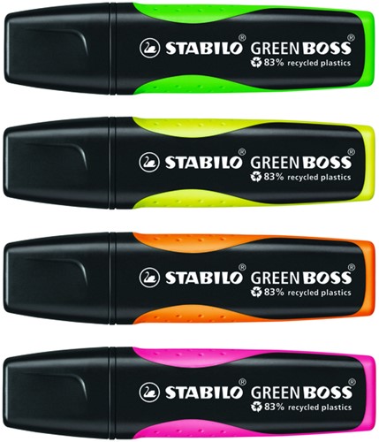 Markeerstift STABILO GREEN BOSS 6070/4 4st assorti 4 Stuk-2