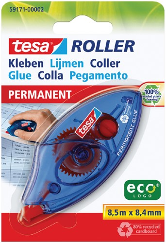 Lijmroller tesa eco permanent wegwerp op blister 1 Stuk