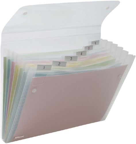 SORTEERMAP REXEL ICE 6TAB TRANSPARANT 1 Stuk