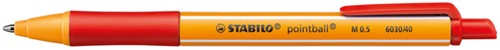 Balpen STABILO pointball 6030/40 M rood 1 Stuk