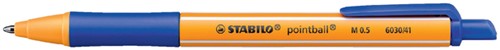 Balpen STABILO pointball 6030/41 M blauw 1 Stuk