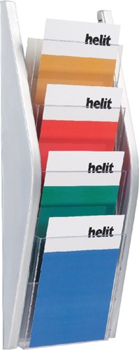 Folderhouder Helit wand 4x A5 zilver 1 Stuk