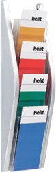 Folderhouder Helit wand 4x 1 3 A4 zilver 1 Stuk