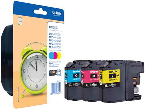 Inktcartridge Brother LC-125XLRBWBP 3 kleuren 3 Stuk