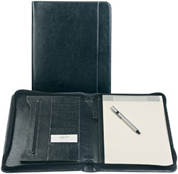 Schrijfmap Brepols Palermo luxe A4 met rits zwart 1 Stuk
