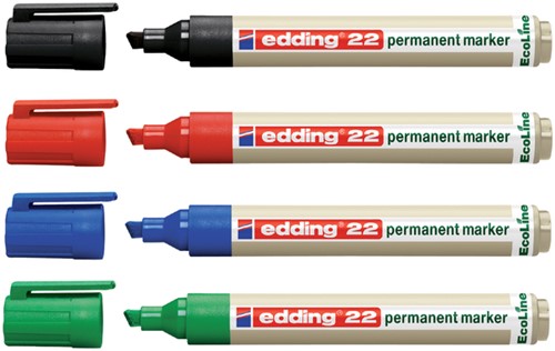 Viltstift edding 22 Eco schuin 1-5mm zwart 1 Stuk-2