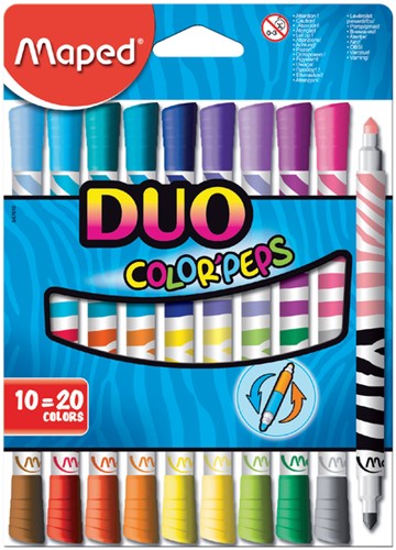 Viltstift Maped Color'Peps Duo Colors set 10st 10 Stuk