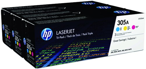 Tonercartridge HP CF370AM 305A 3 kleuren 3 Stuk
