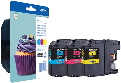 Inktcartridge Brother LC-123RBWBP 3 kleuren 3 Stuk