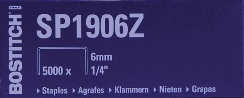 Nieten Bostitch SP1906Z STL 6mm rechte rug 5000st 5000 Stuk