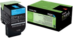 Tonercartridge Lexmark 70C20C0 / 70C20CE blauw 1 Stuk