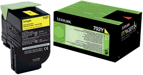 Tonercartridge Lexmark 70C20Y0 prebate geel 1 Stuk