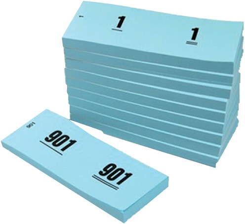 Nummerblok 42x105mm nummering 1 1000 blauw 10st 10 Stuk