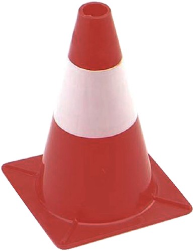 Afbakeningskegel 30cm rood wit 1 Stuk