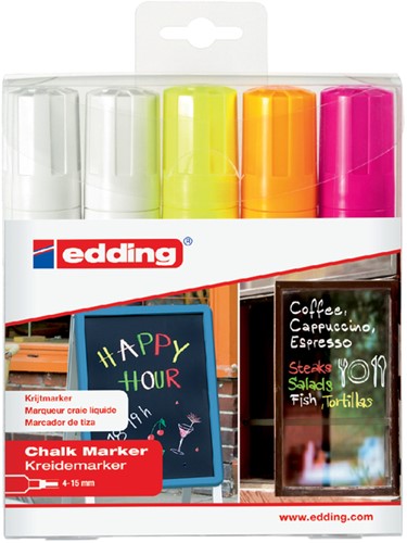 Krijtstift edding 4090 window blok 4-15mm assorti 5 Stuk