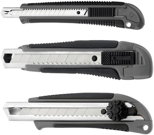 Snijmes Westcott professional 18mm schuif grijs/zw 1 Stuk-2