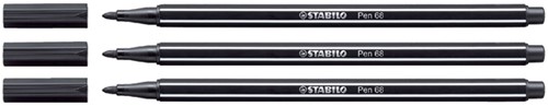 Viltstift STABILO Pen 68/46 M zwart 1 Stuk