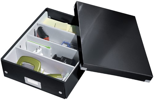 Opbergdoos Leitz Wow Click Store middel zwart 1 Stuk