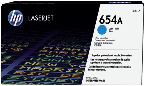 Tonercartridge HP CF331A 654A blauw 1 Stuk