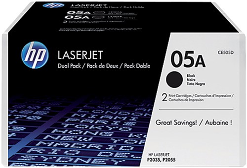 Tonercartridge HP CE505D 05A zwart 2x 2 Stuk