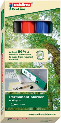 Viltstift edding 21 Eco rond 1.5-3mm assorti 4 Stuk