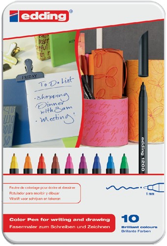 Fineliner edding 1200 fijn assorti 10 Stuk