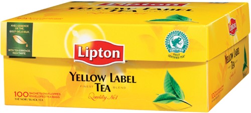 Thee Lipton yellow label zonder envelop 100x1.5gr 100 Stuk