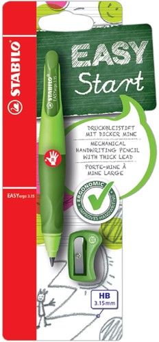 Vulpotlood STABILO Easyergo HB 3.15mm rechts groen 1 Stuk