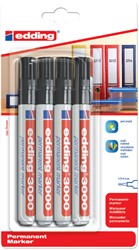 Viltstift edding 3000 rond 1.5-3mm zwart 4 Stuk
