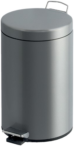 Afvalbak pedaalemmer rond 12liter mat rvs 1 Stuk